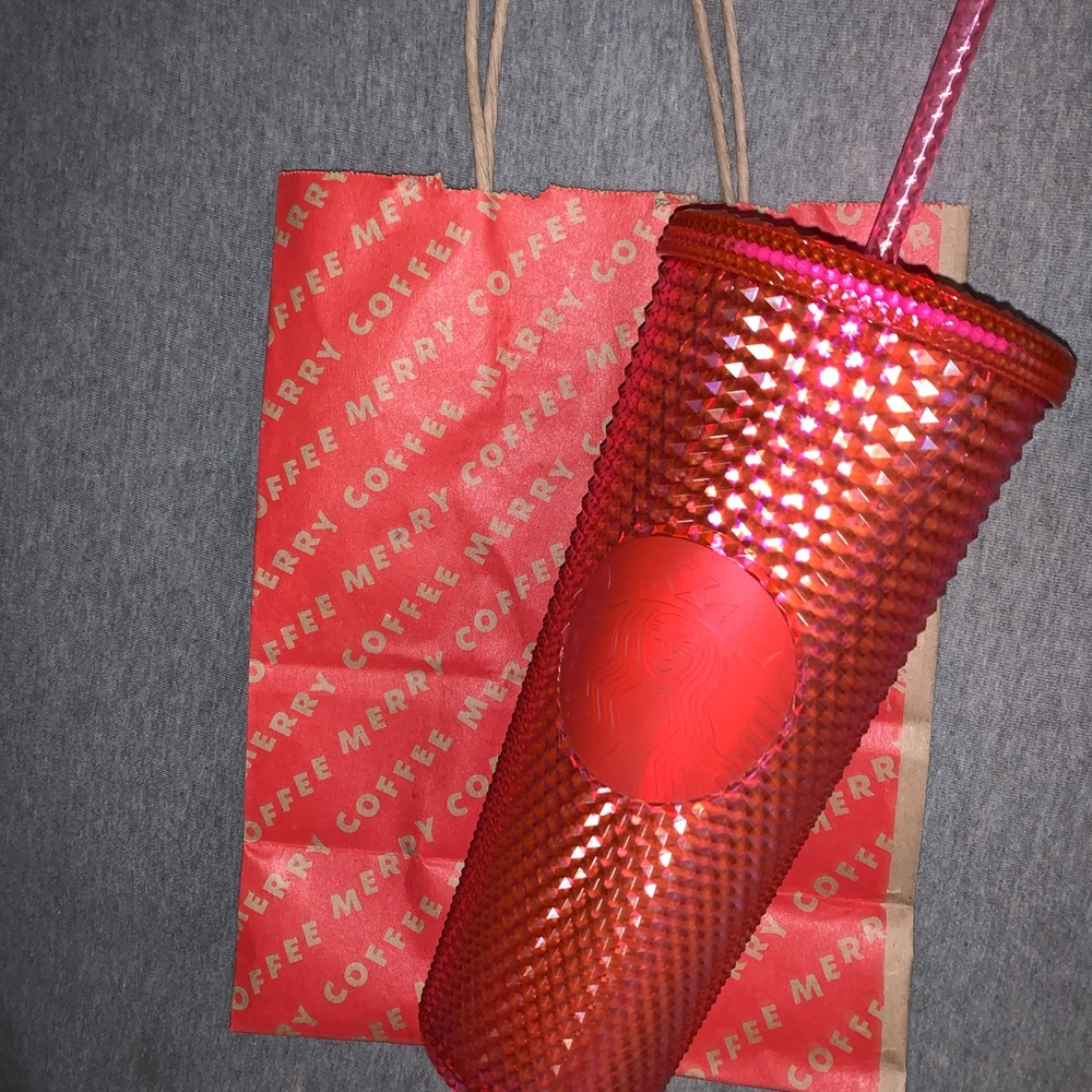 NEW STARBUCKS CHRISTMAS 2019 PINK STUDDED CUP